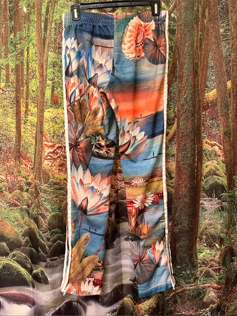 Rare Adidas X Farm Rio Curso d’Agua Firebird Lotus Track Pants XS - Picture 10 of 15